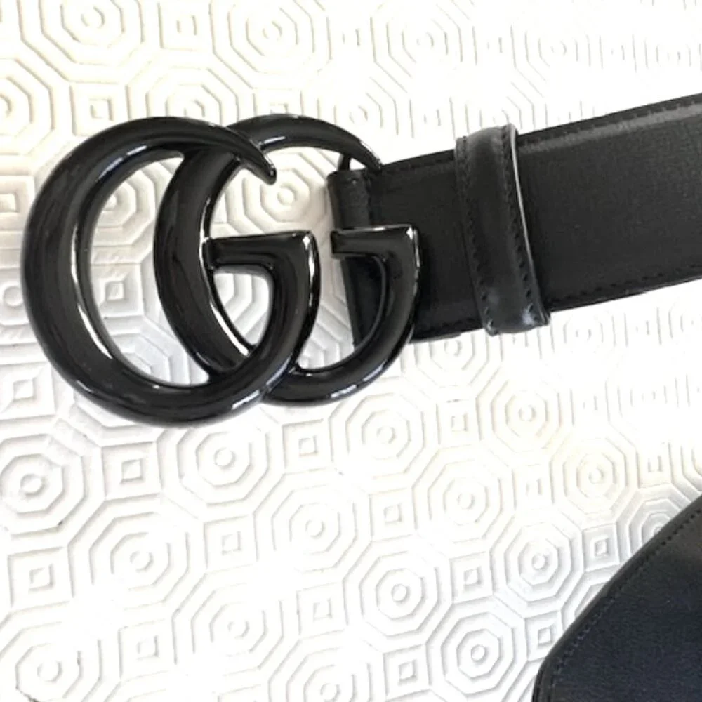 Gucci Signature GG Marmont Buckle Leather Belt